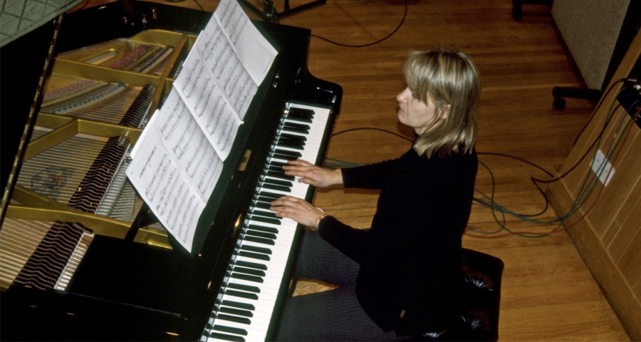 Anne Dudley recording piano